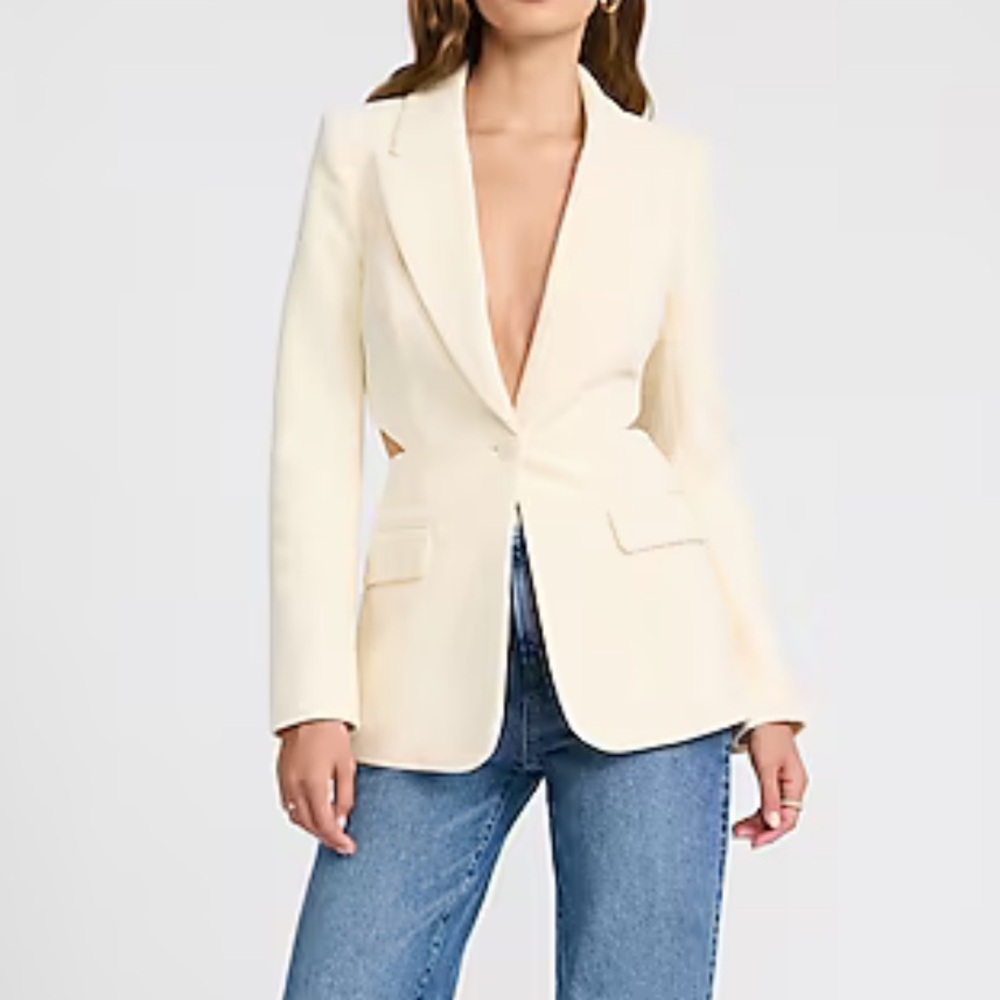 Express New With Tags Textured Cutout Long Slim Blazer - Size XS